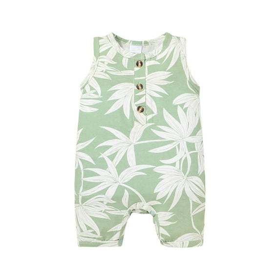 NOKIO Toddler Baby Girl Sleeveless Jumpsuit, Toddler Baby Girl Summer Romper, Unisex Baby Short Sleeve Romper, Toddler Sunsuit Boys Girls Sleeveless Wave Pattern Crawl Suit For 0 To 24 Months