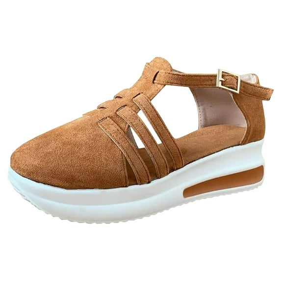 NOKIO Breathable Sandals for Women Platform Cusual Fashion Shoes Ladies Strap Sandals Buckle Solid Women's Wedge Sandals