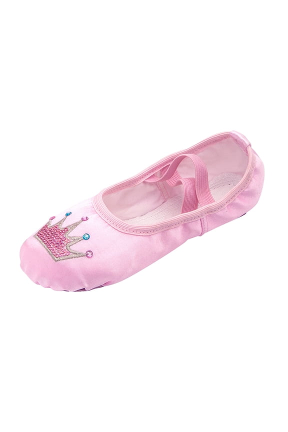 Canvas Ballet Shoes for Girls, Dance Practice Slippers Split Soft Leather Flat Sole Yoga Gymnastics Shoes(Toddler/Little Kid/Big Kid) Performance Indoor Shoes Yoga Dance Shoes