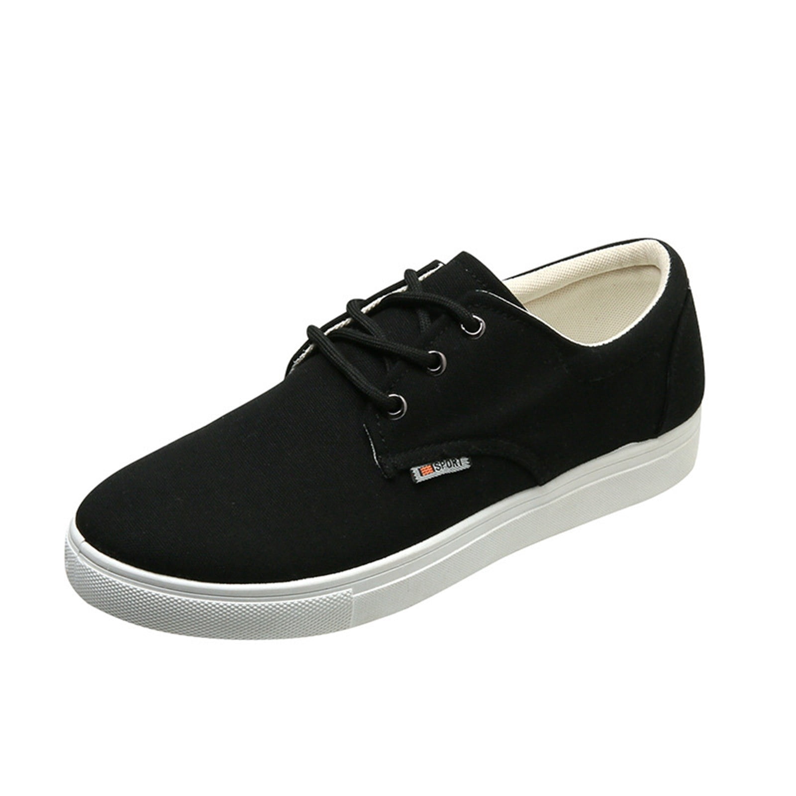 Men\'s Black Canvas Slip-On Casual Shoes White Rubber Sole Round Toe US 6 White Out Men main image 3
