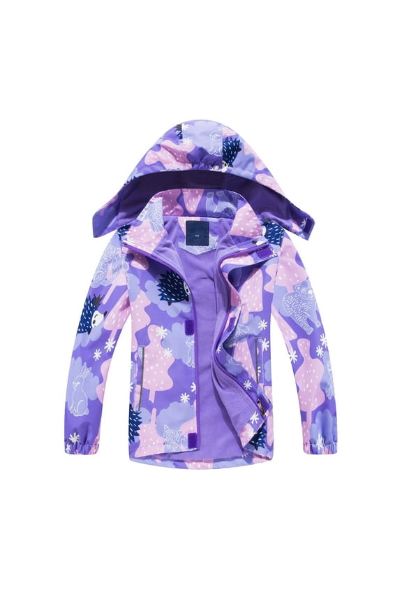 Child Winter Fuzzy Fleece Overcoats Toddler Kids Girls Boys Girls Rain Jacket Zip Hooded Lightweight Coats Casual Kid Lined Windbreaker Hooded Padded Light Jacket