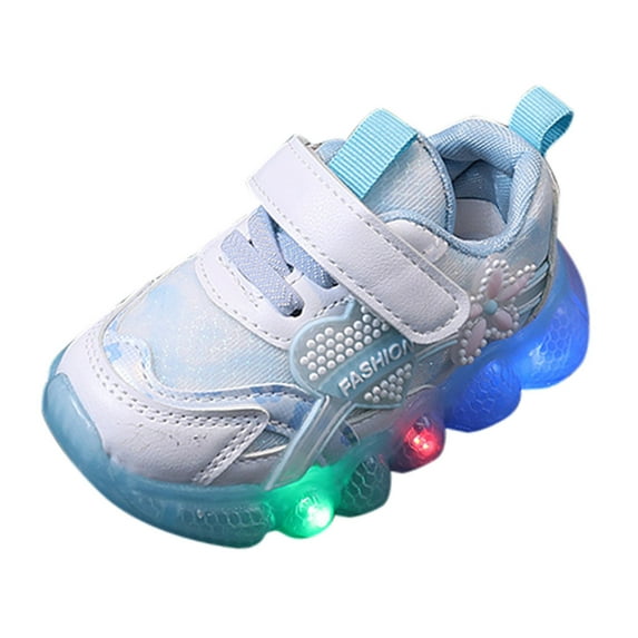 NOKIO Children Baby Girls Led Light Luminous Running Sport Shoes 12M-6Y Little Girls Mesh Sneakers Children's Sports Shoes For Small And Medium Sized Toddler Flashing Light Casual Sports Shoes