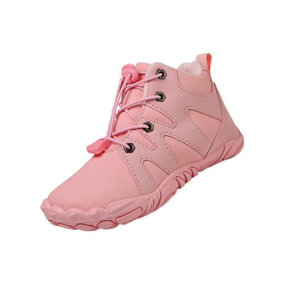 NOKIO Children'S Cozy Lace-Up Boots Children'S Warm Suede Boots Kids Faux Fur Lined Boots Girls Casual Winter Boots Girls And Boys Casual Shoes Mesh Soft Sole Breathable Sports Short Boots