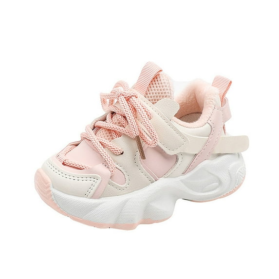 NOKIO Children'S Cozy Running Shoes Fashion Big Kids Winter Water Proof Flat Keep Warm Snow Boots Comfortable Shoes Boys' Plush Athletic Shoes Boys' Winter Baseball Cleats