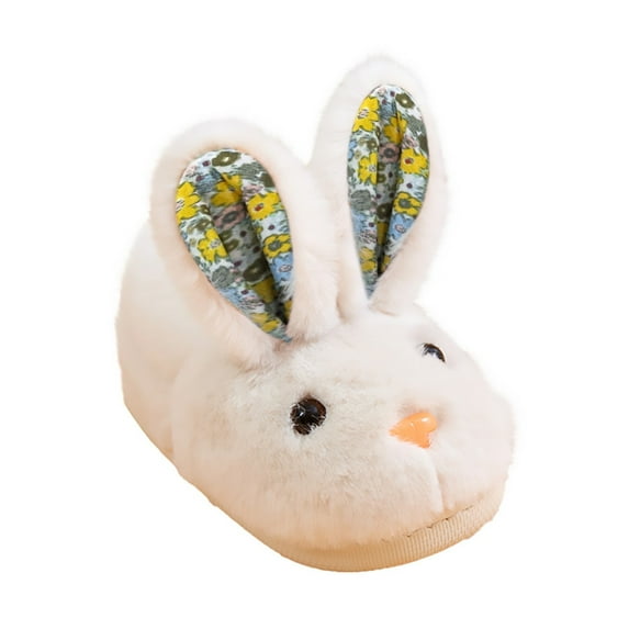 NOKIO Children'S Cozy Snowflake Slippers Kids Slip-On House Shoes Children'S Indoor Slippers Toddler Cute Autumn And Winter Girls Slippers Flat Bottom Soft Warm And Comfortable Bunny Shape Shoes