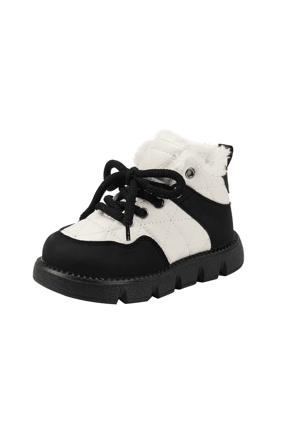 Children'S Cozy Walking Shoes Fashion Big Kids Winter Water Proof Flat Keep Warm Snow Boots Comfortable Shoes Boys' Winter Baseball Cleats Boys' Plush Athletic Shoes