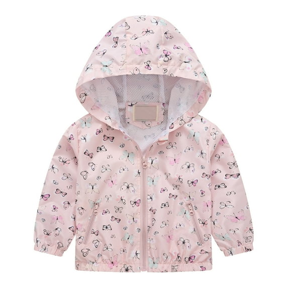 NOKIO Children'S Hooded Thin Windproof Jacket Kids' Hooded Autumn Jacket Toddler Boys Girls Sunscreen Jackets Printing Cartoon Hooded Outerwear Zipper Coats Winter Baby Boys Girls Warm Hooded Jacket
