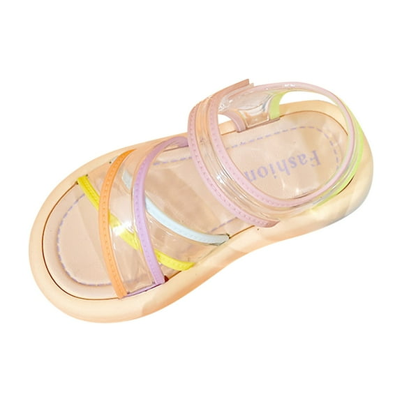 NOKIO Children'S Jelly Sandals Girls' Strappy Sandals Kids' Sport Sandals Girls' Platform Sandals Girls Transparent Colorful Straps Straps Pvc Soft Bottom Anti Slip Sandals Beach Daily Casual Shoes