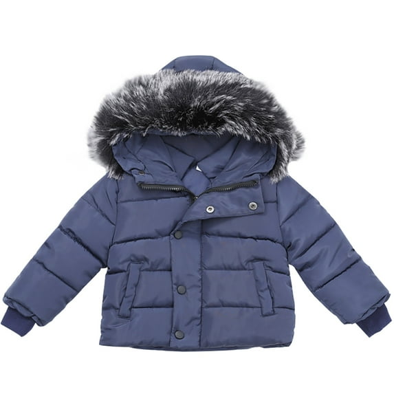 NOKIO Children'S Long Sleeve Hooded Winter Parka Kids' Thick Hooded Quilted Jacket For Cold Weather Baby Down Jacket Boys Winter Jacket With Collar Warm Girls Down Coat Trench Coat Thick