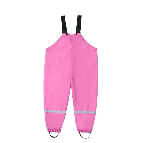 NOKIO Children'S Rain Gear Toddler Kids Boys Girls Double Fabric Warm Outdoor Rain Dungarees Windproof Water-proof Mud Jumpsuit Playsuit Overall Clothes Girls' Water-proof Splash Pants
