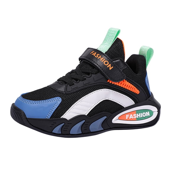 NOKIO Boys Seasonal Sport Shoes Breathable Mesh Lace-Up Sneakers for Medium-Big Kids Lightweight Casual Play Outdoor Footwear