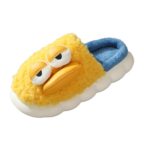 NOKIO Children'S Warm Christmas Slippers Children'S Cozy Slippers Fashion Autumn And Winter Boys And Girls Children Slippers Flat Bottom Soft Plush Warm And Comfortable Cute Cartoon Duck
