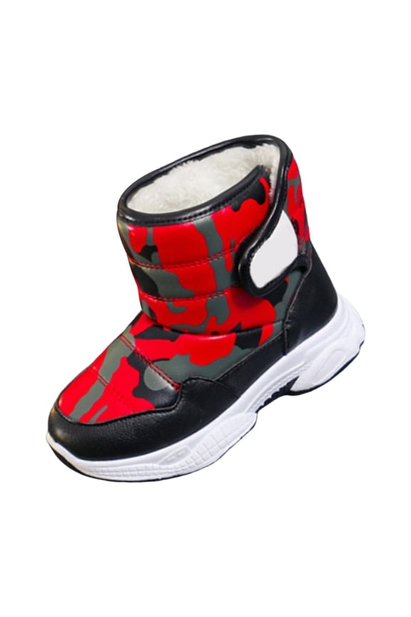 Children'S Winter Boots Kids Snow Boots With Velcro Closure Girls And Boys Children's Casual Shoes Mesh Soft Sole Breathable Sports Short Boots Kids Slip On Snow Boots