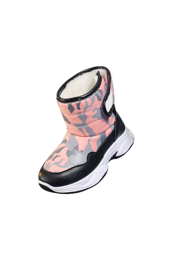 Children'S Winter Boots Kids Snow Boots With Velcro Closure Girls And Boys Children's Casual Shoes Mesh Soft Sole Breathable Sports Short Boots Kids Slip On Snow Boots