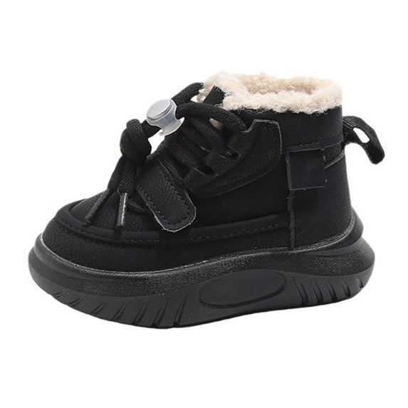 NOKIO Children'S Winter Sneakers Kids Fleece-Lined Sports Shoes Children'S Cozy Trainers Fashion Big Kids Winter Water Proof Flat Keep Warm Snow Boots Comfortable Shoes