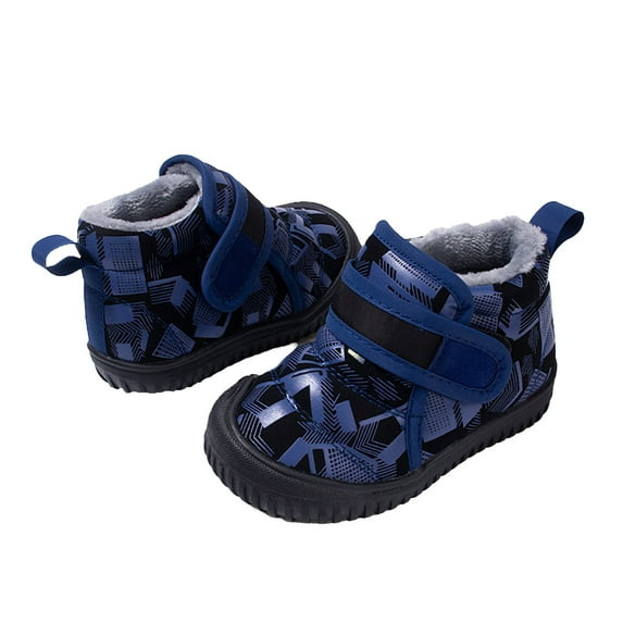 NOKIO Toddler Winter Boots Velvet Lined Warm Snow Shoes Non-Slip Soft Sole Cold Weather Booties for Boys Girls Outdoor Play