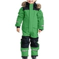 thumbnail image 1 of NOKIO Children's Boys Ski Suit Thermal Ski Overall Winter Warm Snow Overall Windproof Winter Suit With Removable Hood Mud Suit Outdoor Softshell Suit Boys Girls Snowboard Suit, 1 of 6