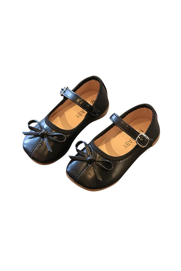 Clearence Ballet Flats for Girls School Party - Solid Color Bow Buckle Comfort Shoes Breathable Summer Autumn Casual Toddler Everyday Princess Style Shoes
