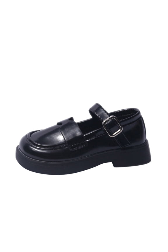 Clearence Thick Sole Mary Jane Shoes for Girls - Simple Design Spring Summer Leather Flats Non-Slip Dress Shoes Buckle Closure Comfortable All-Day Wear