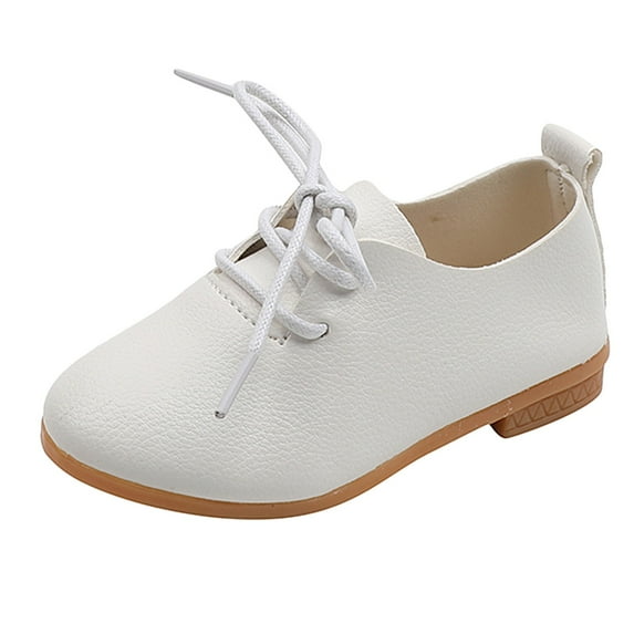 NOKIO Clearence Toddler Mary Jane Shoes Summer Autumn Fashion - Solid Color Round Toe Lace-Up Casual Dress Flats for Girls Everyday Comfortable School Wear
