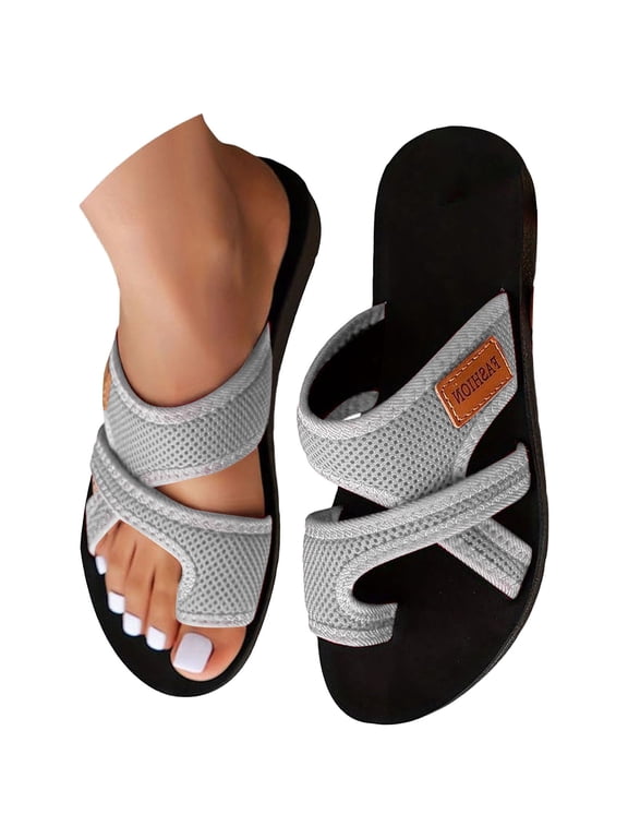 Clearence Women’s 2025 Breathable Mesh Sandals Orthopedic Slide Shoes Hollow Design Arch Support Lightweight Slippers Non-Slip Indoor/Outdoor Flip Flops