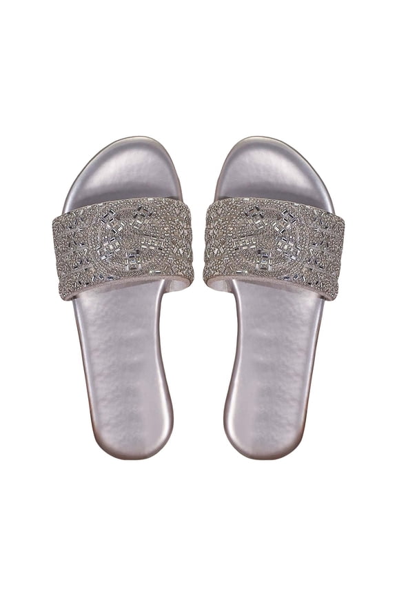 Clearence Women’s Flat Beach Slippers Ultra Lightweight Slide Sandals, Quick-Dry Textured Sole Non-Slip Pool Shoes for Casual Outdoor