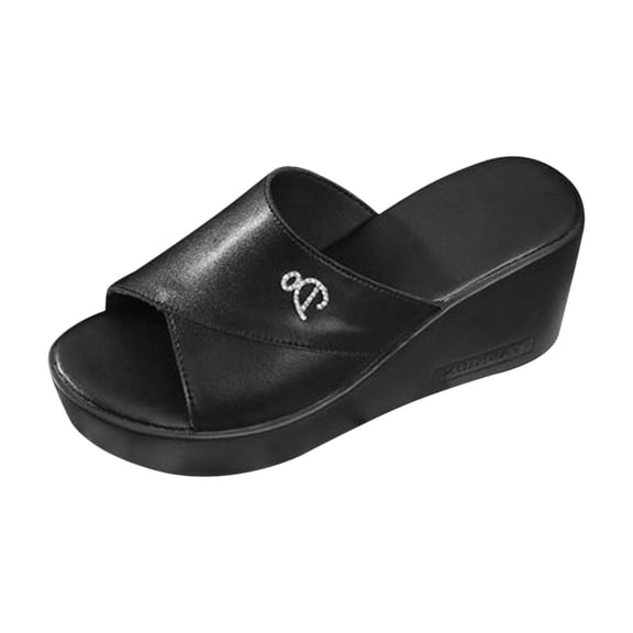 NOKIO Clearence Women's High-Heel Open-Toe Casual Sandals Thick Platform Sole Summer Slippers with Cushioned Arch Support for All-Day Comfort