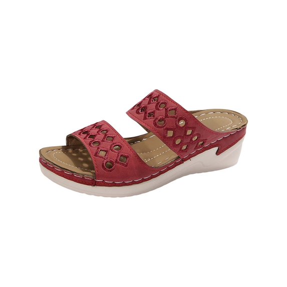 NOKIO Clearence Women’s Orthopedic Summer Sandals Embroidered Vintage Design Slip-On Walking Shoes Arch Support Cushioned Sole Non-Slip Casual Flip Flops