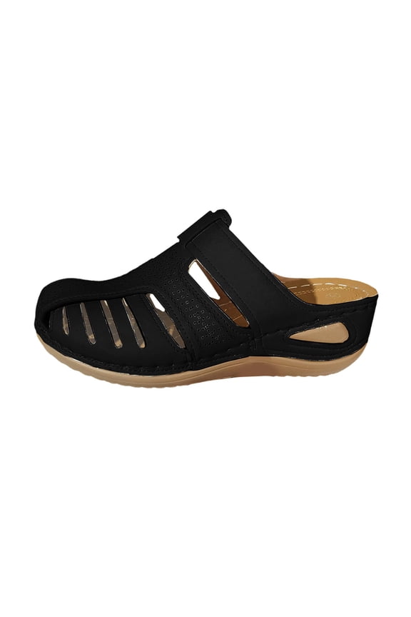 Clearence Women’s Roman Style Cut-Out Sandals Summer Slides with Adjustable Ankle Strap Thick Lightweight Sole Non-Slip Traction Arch Support Comfortable Casual Outdoor Shoes