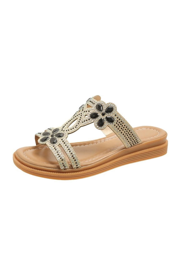 Clearence Women’s Slope Heel Beach Sandals Hollow Breathable Design Thick Sole Non-Slip Casual Slides Arch Support Lightweight Summer Outdoor Shoes