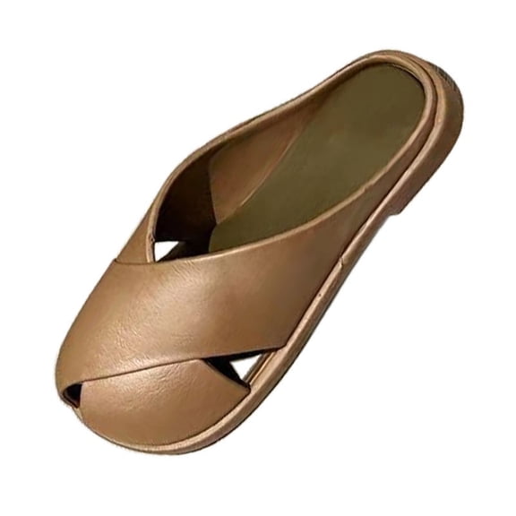 NOKIO Clearence Women's Trendy Fish Mouth Half Slippers Covered Toe Soft Sole Summer Sandals Lightweight Non-Slip Design for Outdoor Comfort & Easy Wear