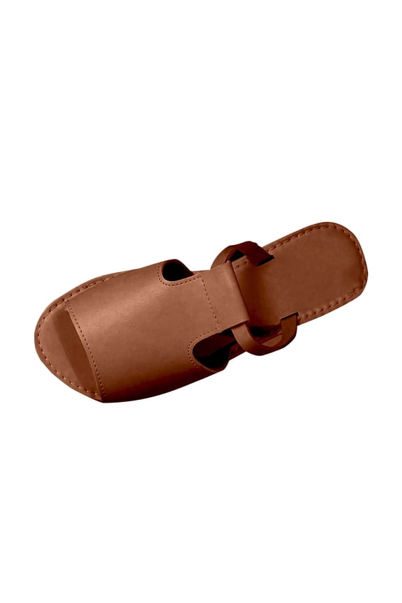 Clearence Women’s Wide Width Fishmouth Slides Summer Beach Sandals with Hollow Ventilation Design Thick Lightweight Sole Non-Slip Outdoor Casual Shoes