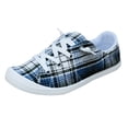 thumbnail image 1 of NOKIO Comfortable Canvas Flats For Women Classic Canvas Sneakers For Women Plaid Print Loafers For Women Ladies Shoes Canvas Flat Shoes Soft Vulcanize Casual Shoes, 1 of 8