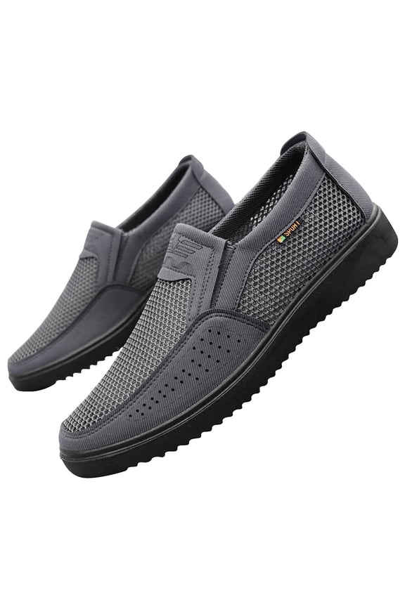 Comfortable Casual Shoes For Men Fashion Spring And Summer Men Sports Shoes Flat Bottom Lightweight Mesh Breathable Slip On Comfortable Solid Color Simple Features: