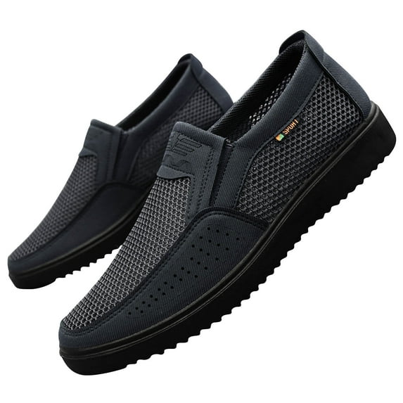 NOKIO Comfortable Casual Shoes For Men Fashion Spring And Summer Men Sports Shoes Flat Bottom Lightweight Mesh Breathable Slip On Comfortable Solid Color Simple Features: