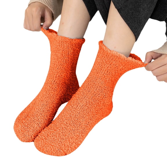 NOKIO Cozy Knit Bed Socks For Women Soft Cozy Sleep Socks For Ladies Warm Soft Winter Comfort Thickened Warm Sleeping Socks For Women Women'S Fluffy Indoor Sleeping Socks