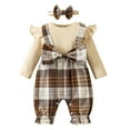 thumbnail image 1 of NOKIO Cute And Comfortable Long Sleeve Baby Jumpsuit, Baby Girls Floral Bow Tie Autumn Long Sleeve Romper Jumpsuit Headbands Clothes Cozy Long Sleeve Baby Jumpsuit Romper, 1 of 1