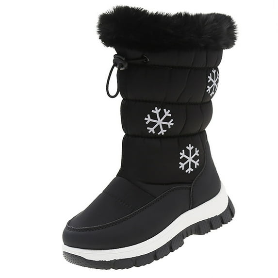 NOKIO Cute And Cozy Girls Snow Boots Trendy Girls Snow Boots Girls Snow Boots For Cold Weather Girls Shoes Fashion Solid Color Short Boots Non Slip Breathable Women Boots