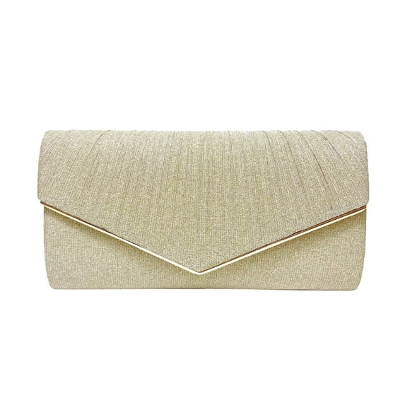 NOKIO Elegant Evening Bags For Women, Women'S Single Shoulder Bag New European And American Glitter Banquet Dinner Bag Women's Retro Hand Pleated Evening Dress Bag Chain Dress Bag Shining Piece Bag