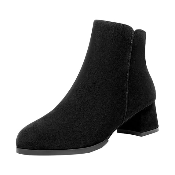 NOKIO Elegant Women'S Short Boots Chic Women'S Short Booties Fashion Thick Bottom Heel Women's Boots Breathable Fashion Round Head Heel Women's Shoes Women'S Statement Short Boots