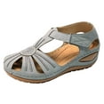 thumbnail image 1 of NOKIO Fashion Shoes for Women Casual Hollow Closed Toe Sandals Summer Ankle Strap Wedge Shoes Vintage Platform Shoes Sandals, 1 of 7