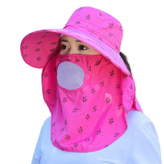 NOKIO Fishing Hat for Men & Women, Outdoor UV Sun Protection Wide Brim Hat with Face Cover & Neck Flap Women Summer Sun Hat Adjustable Anti Outdoor Riding Large Hat Sun Visor Protective Hat
