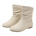 thumbnail image 1 of NOKIO Flat B𝗈𝗈𝑡𝑠 for Women Comfortable S𝗅ip On B𝗈𝗈𝑡𝑠 Fall Winter Fashion Round Toe Booties Casual Pull On Shoes Lightweight Mid Calf Booties for Casual Daily Walking, 1 of 9