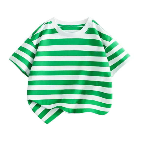NOKIO Girl's Cute Striped T Shirts Short Sleeve Casual Teen Tee Tops Preppy Clothes Girls Summer Striped Short Sleeve T-Shirts Trendy Crewneck Pullover Tops 2-12 Years