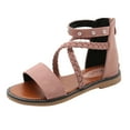 thumbnail image 1 of NOKIO Girls' Ankle Strap Sandals Girls' Cute Sandals Girls' Classic Sandals Girls' Comfort Sandals Girls' Boho Sandals Girls Sandals Princess Shoes Soft Sole Beach Sandals Kids Roman Shoes, 1 of 6