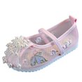 thumbnail image 1 of NOKIO Girls Chinese Style Silk Shoes Hanfu Embroidered Shoes Girls Flat Bottomed Embroidered Sandals Fashionable Shoes Performance Children Embroidered Sandals, 1 of 7