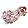 thumbnail image 1 of NOKIO Girls' Comfort Sandals Girls' Stylish Sandals Fashion Spring And Summer Girls Sandals Dress Performance Dance Shoes Mesh Rhinestone Butterfly Pearl Belt Buckle, 1 of 6