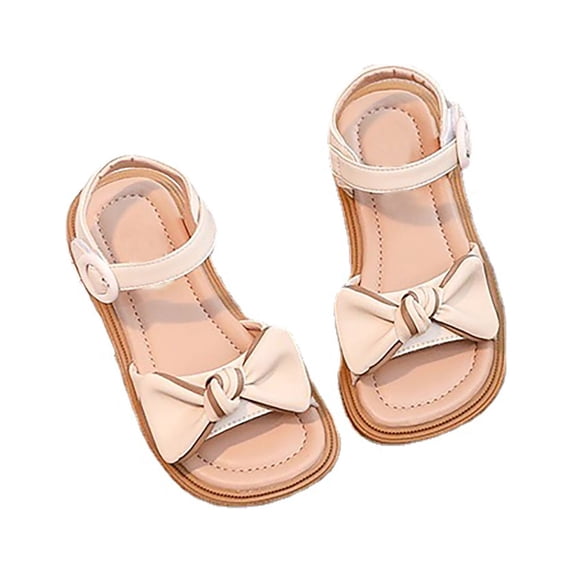 NOKIO Girls' Comfortable Sandals Children'S Open Toe Sandals Kids Baby Girls' Sandals Summer Bow Design Models Fashion Princess Shoes Daily Wear Little Child/Big Kids