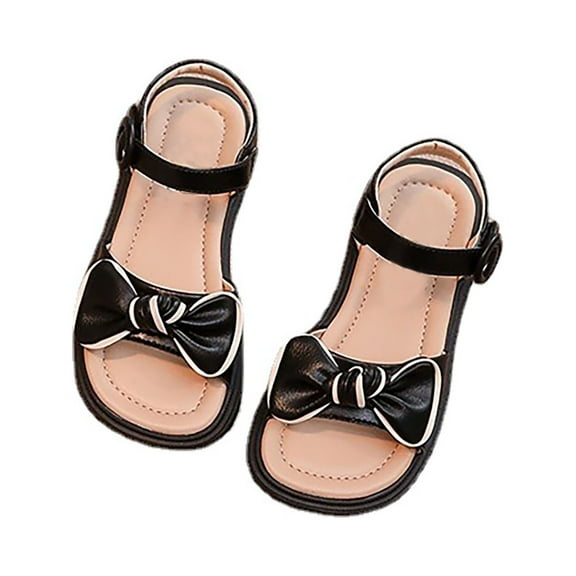 NOKIO Girls' Comfortable Sandals Children'S Open Toe Sandals Kids Baby Girls' Sandals Summer Bow Design Models Fashion Princess Shoes Daily Wear Little Child/Big Kids