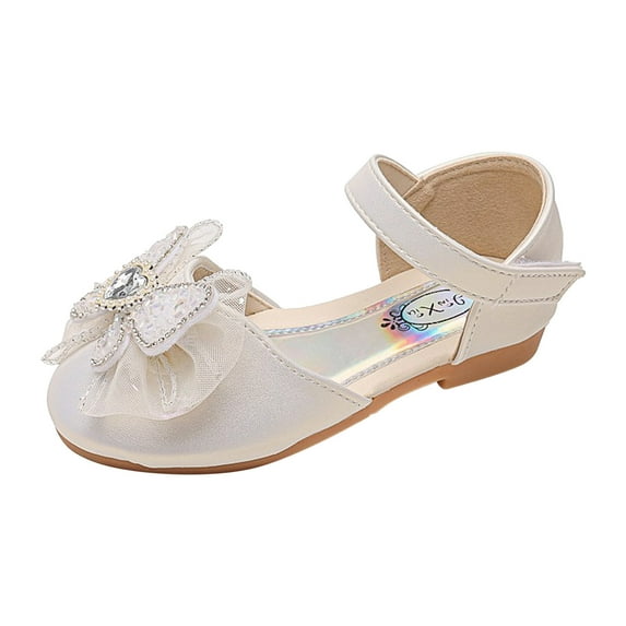 NOKIO Girls' Cute Sandals Cute Mary Jane Sandals Girls' Pink Mary Jane Sandals Summer Children Girls Sandals Flat Bottom Lightweight Breathable Sequin Ribbon Bow Hook Loop Dress Dance Shoes